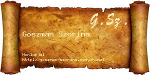 Goszman Szorina névjegykártya